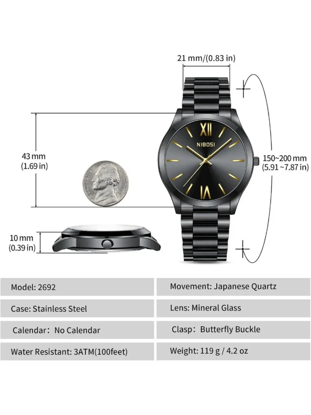 Stylish Men's Analog Quartz Watch - Waterproof, Minimalist, Ultra Thin Design